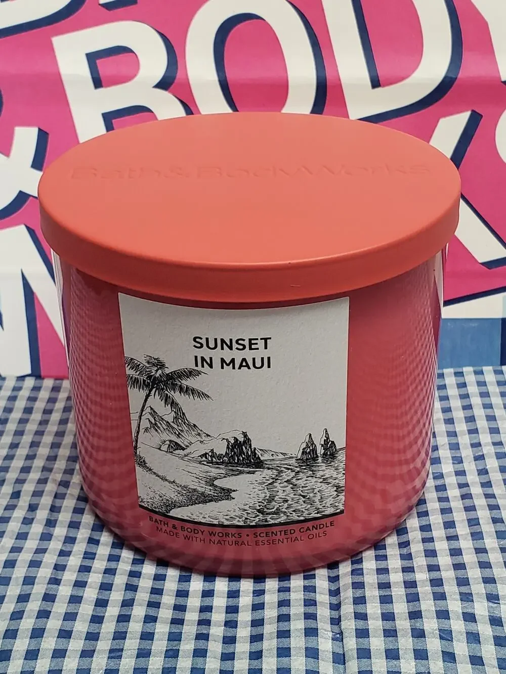 BBW Sunset In Maui Large 3 Wick Candle Home Fragrance Decor